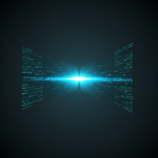 Abstract visualisation of glowing digital nodes connecting in a warm golden environment representing data flow and automation