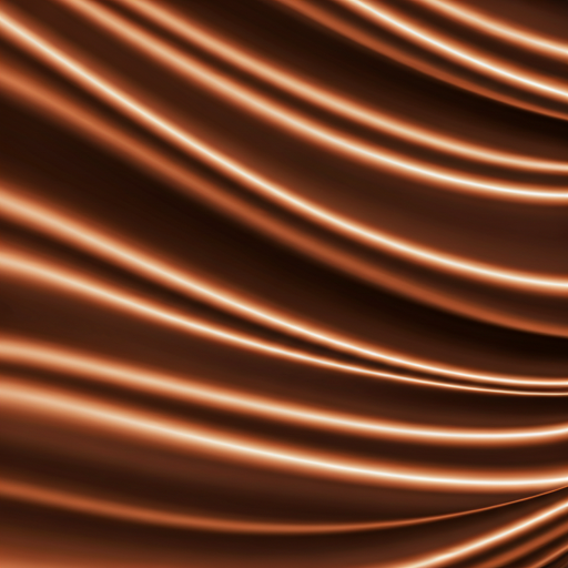 Elegant macro shot of silk fabric folding in waves with warm light and shadow play in deep terracotta colours