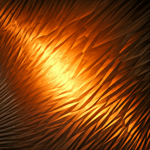 Abstract macro shot of glass and light reflections creating sharp geometric patterns in warm tones